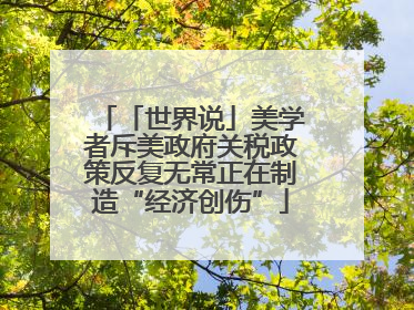 「世界说」美学者斥美政府关税政策反复无常正在制造“经济创伤”