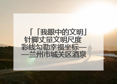 「我眼中的文明」针脚丈量文明尺度 彩线勾勒幸福坐标——兰州市城关区酒泉路街道办事处