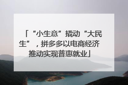 “小生意”撬动“大民生”，拼多多以电商经济推动实现普惠就业