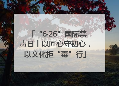 “6·26”国际禁毒日丨以匠心守初心，以文化拒“毒”行