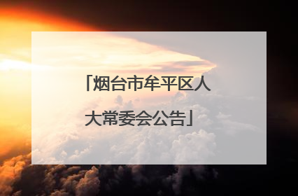 烟台市牟平区人大常委会公告