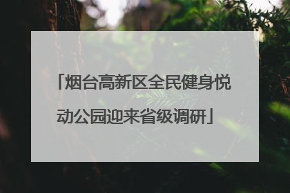 烟台高新区全民健身悦动公园迎来省级调研
