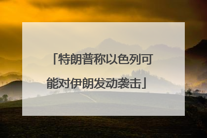 特朗普称以色列可能对伊朗发动袭击