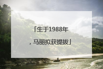 生于1988年，马丽拟获提拔