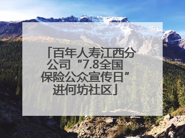 百年人寿江西分公司“7.8全国保险公众宣传日”进何坊社区