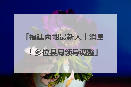 福建两地最新人事消息！多位县局领导调整