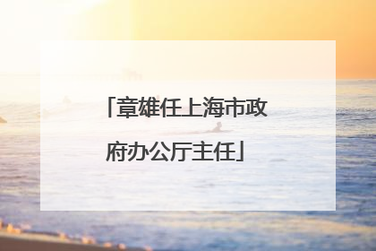 章雄任上海市政府办公厅主任