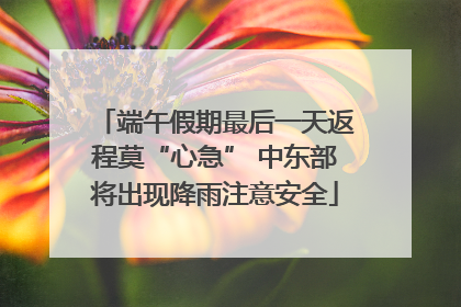 端午假期最后一天返程莫“心急” 中东部将出现降雨注意安全