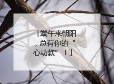 端午来朝阳，总有你的“心动款”！