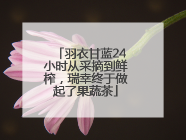 羽衣甘蓝24小时从采摘到鲜榨，瑞幸终于做起了果蔬茶
