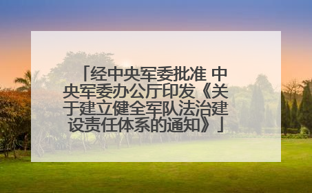 经中央军委批准 中央军委办公厅印发《关于建立健全军队法治建设责任体系的通知》