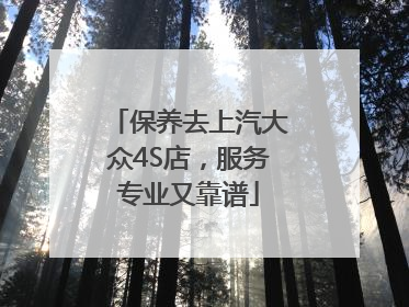 保养去上汽大众4S店，服务专业又靠谱