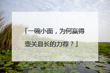 一碗小面，为何赢得壶关县长的力荐？