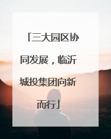 三大园区协同发展，临沂城投集团向新而行