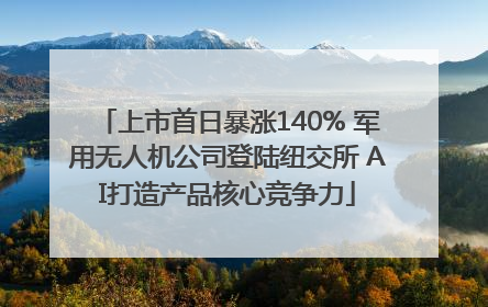 上市首日暴涨140% 军用无人机公司登陆纽交所 AI打造产品核心竞争力