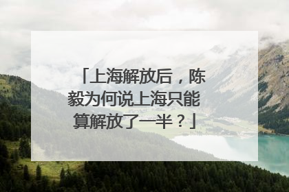 上海解放后，陈毅为何说上海只能算解放了一半？