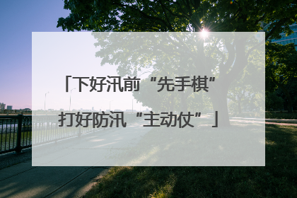 下好汛前“先手棋” 打好防汛“主动仗”