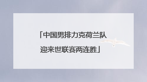 中国男排力克荷兰队 迎来世联赛两连胜