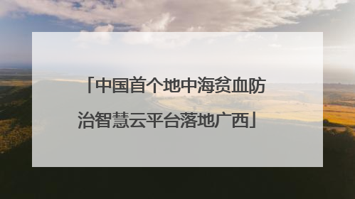 中国首个地中海贫血防治智慧云平台落地广西
