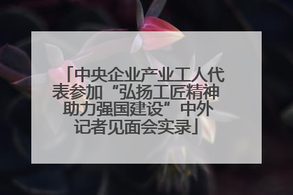 中央企业产业工人代表参加“弘扬工匠精神 助力强国建设”中外记者见面会实录