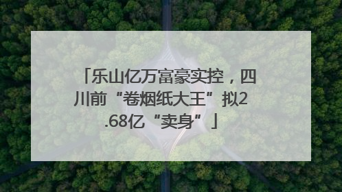 乐山亿万富豪实控，四川前“卷烟纸大王”拟2.68亿“卖身”