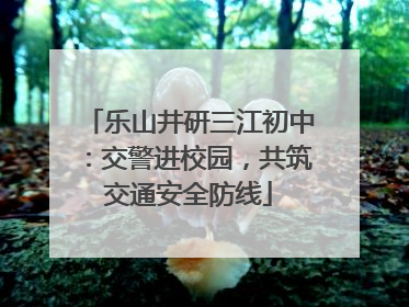 乐山井研三江初中：交警进校园，共筑交通安全防线
