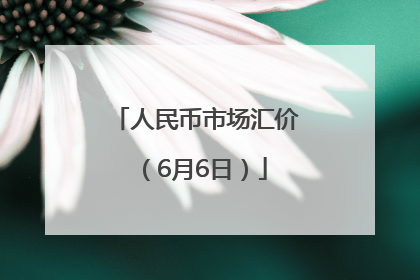 人民币市场汇价（6月6日）