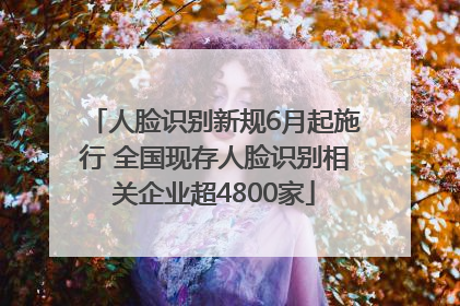 人脸识别新规6月起施行 全国现存人脸识别相关企业超4800家