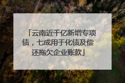 云南近千亿新增专项债，七成用于化债及偿还拖欠企业账款
