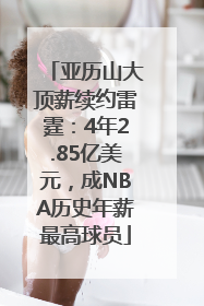 亚历山大顶薪续约雷霆：4年2.85亿美元，成NBA历史年薪最高球员