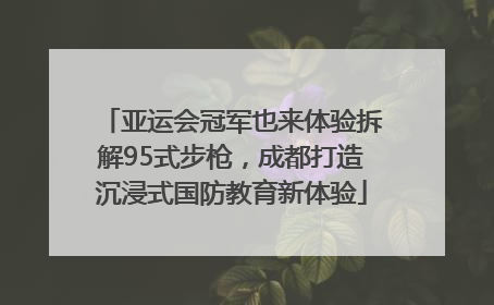 亚运会冠军也来体验拆解95式步枪，成都打造沉浸式国防教育新体验