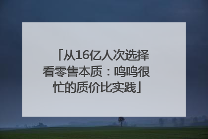 从16亿人次选择看零售本质：鸣鸣很忙的质价比实践