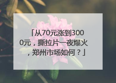 从70元涨到3000元，撕拉片一夜爆火，郑州市场如何？