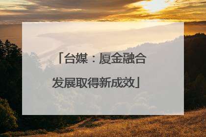 台媒：厦金融合发展取得新成效