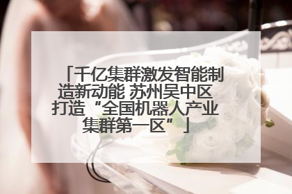 千亿集群激发智能制造新动能 苏州吴中区打造“全国机器人产业集群第一区”