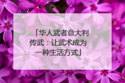 华人武者意大利传武：让武术成为一种生活方式