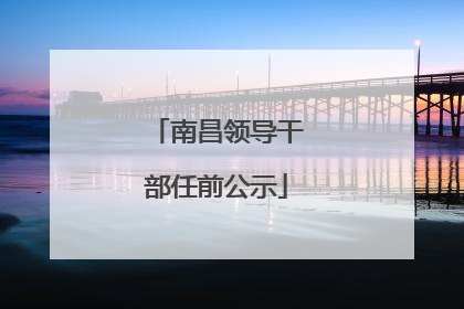 南昌领导干部任前公示