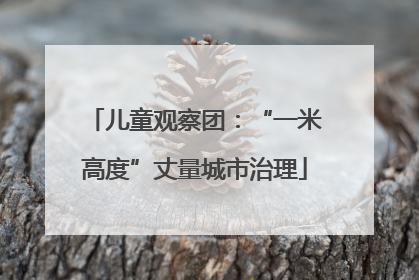 儿童观察团：“一米高度”丈量城市治理