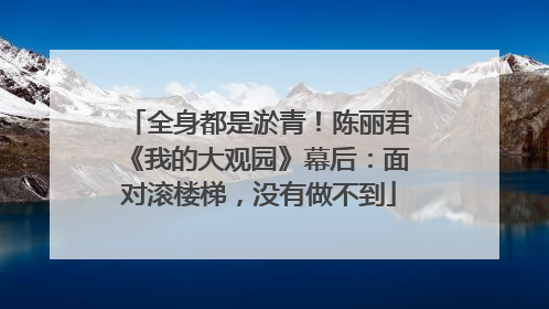 全身都是淤青！陈丽君《我的大观园》幕后：面对滚楼梯，没有做不到