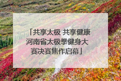 共享太极 共享健康 河南省太极拳健身大赛决赛焦作启幕