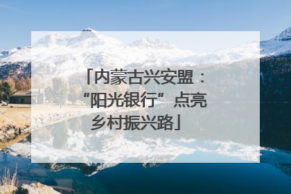 内蒙古兴安盟：“阳光银行”点亮乡村振兴路