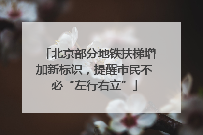 北京部分地铁扶梯增加新标识，提醒市民不必“左行右立”