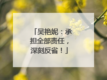吴艳妮：承担全部责任，深刻反省！