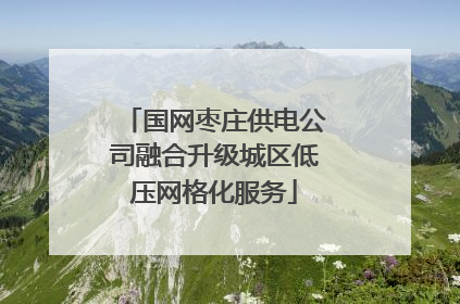 国网枣庄供电公司融合升级城区低压网格化服务