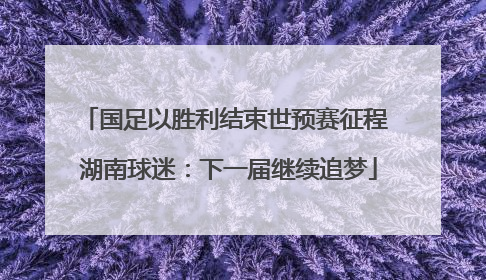 国足以胜利结束世预赛征程 湖南球迷：下一届继续追梦