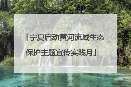 宁夏启动黄河流域生态保护主题宣传实践月
