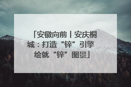 安徽向前丨安庆桐城：打造“锌”引擎 绘就“锌”图景