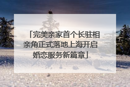 完美亲家首个长驻相亲角正式落地上海开启婚恋服务新篇章
