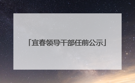 宜春领导干部任前公示