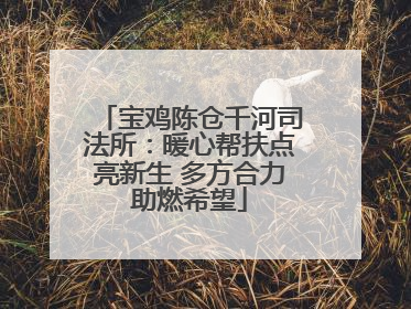 宝鸡陈仓千河司法所：暖心帮扶点亮新生 多方合力助燃希望